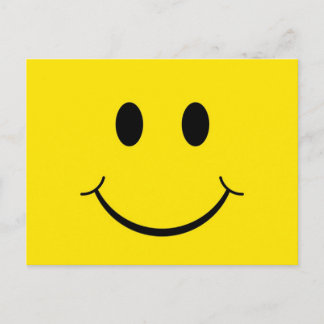 Carte Postale Visage Jaune Heureux Classique des Années 70