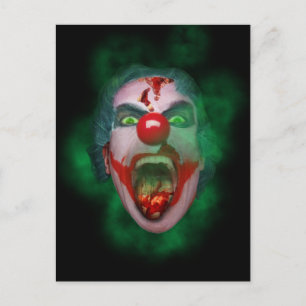 Carte Postale Visage mauvais de clown de joker