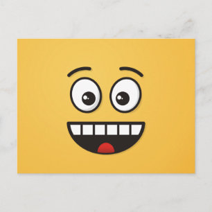 Carte Postale Visage souriant avec bouche ouverte