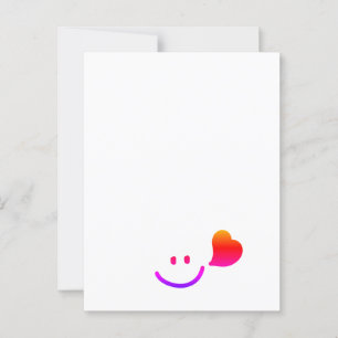 Carte Postale Visage souriant mignon avec coeur - Minimaliste Ha