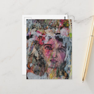 Carte Postale Visage unique vocabulaire coloré multimédia
