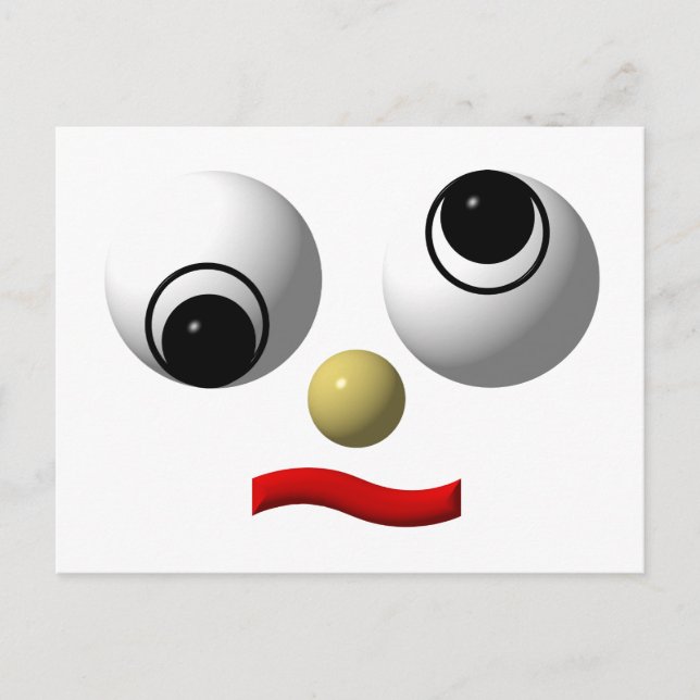 Carte Postale Visages Googly (Devant)