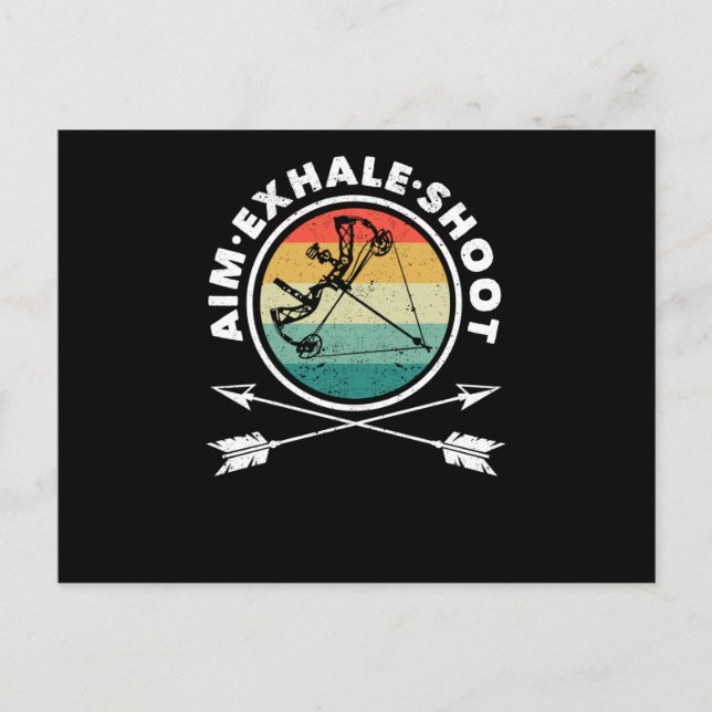 Carte Postale Viser Exhale Tirer Drôle Archer (Devant)