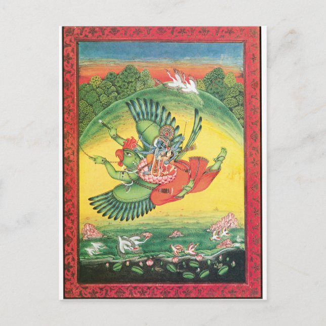Carte Postale Vishnu et Lakshmi à Garuda, la grande (Devant)
