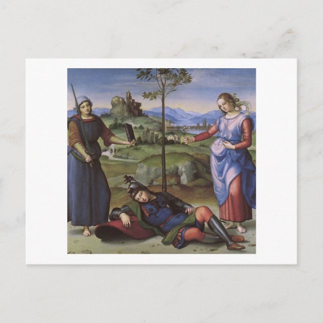 Carte Postale Vision d'un chevalier, Raphael (Devant)