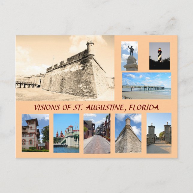 Carte Postale Visions de la ville historique St Augustine, Flori (Devant)