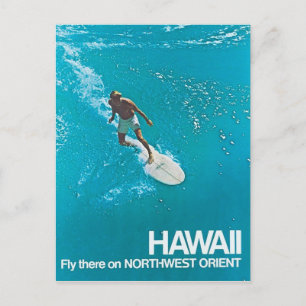 Carte Postale Visite Hawaii - Surf - Voyage vintage