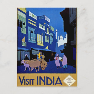 Carte Postale Visiter l'art Vintage voyage indien
