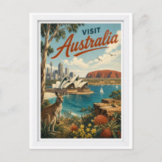Carte Postale Visiter l'Australie Voyage Vintage