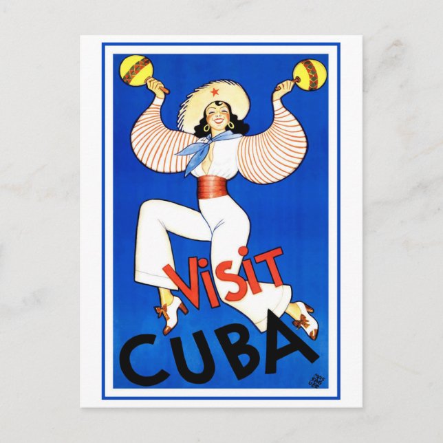 Carte Postale Visitez Cuba Vintage (Devant)