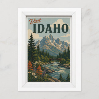Carte Postale Visitez Idaho Travel Vintage