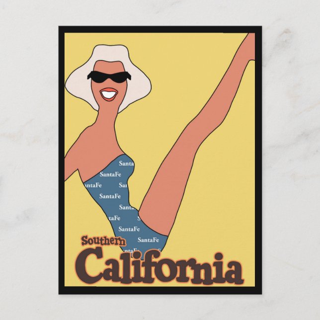 Carte Postale Visitez la Californie du Sud en train voyage vinta (Devant)