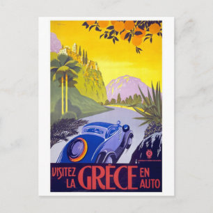 Carte Postale Visitez la Grèce en voiture - Vintage voyage