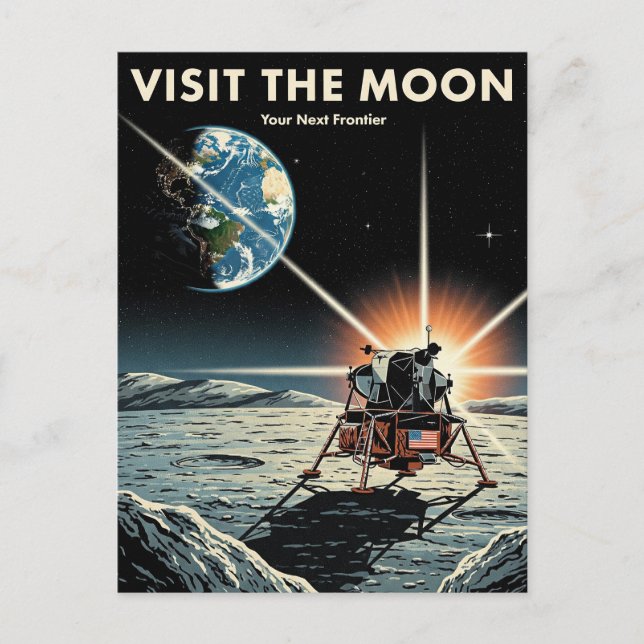 Carte Postale Visitez la Lune Travel (Devant)