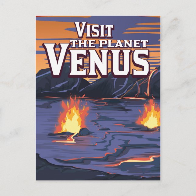 Carte Postale Visitez l'affiche de voyage Planet Vénus (Devant)