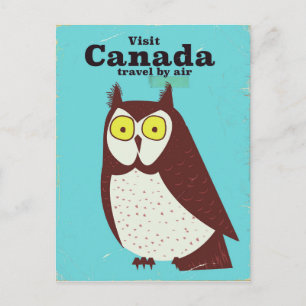 Carte Postale Visitez l'affiche du hibou du Canada