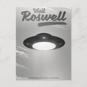 Carte Postale Visitez l'affiche vintage de Roswell UFO