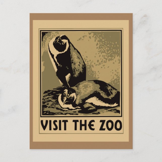 Carte Postale Visitez le zoo (Devant)