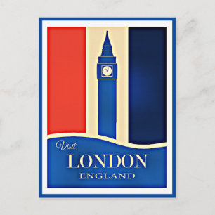 Carte Postale Visitez Londres, Angleterre