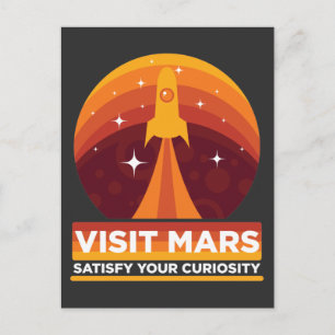 Carte Postale Visitez Mars Space Astronomy Satisfaites votre cur