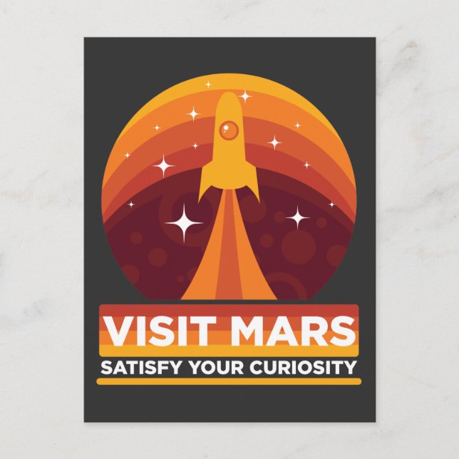 Carte Postale Visitez Mars Space Astronomy Satisfaites votre cur (Devant)