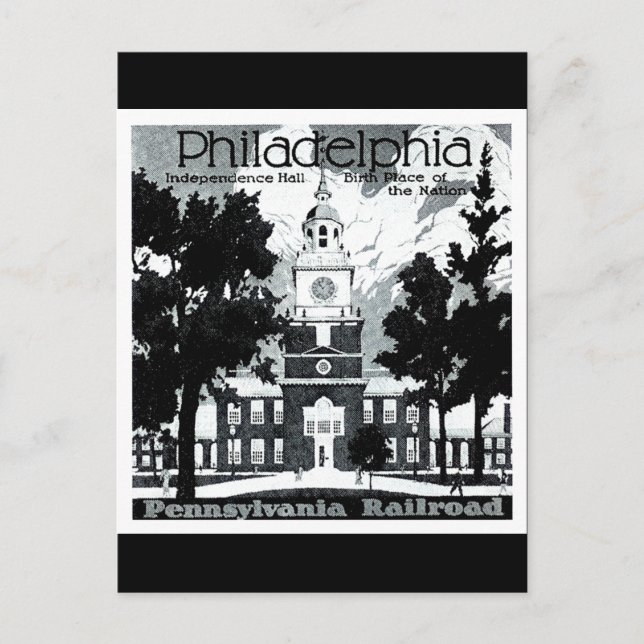 Carte Postale Visitez Philadelphie sur le chemin de fer Pennsylv (Devant)