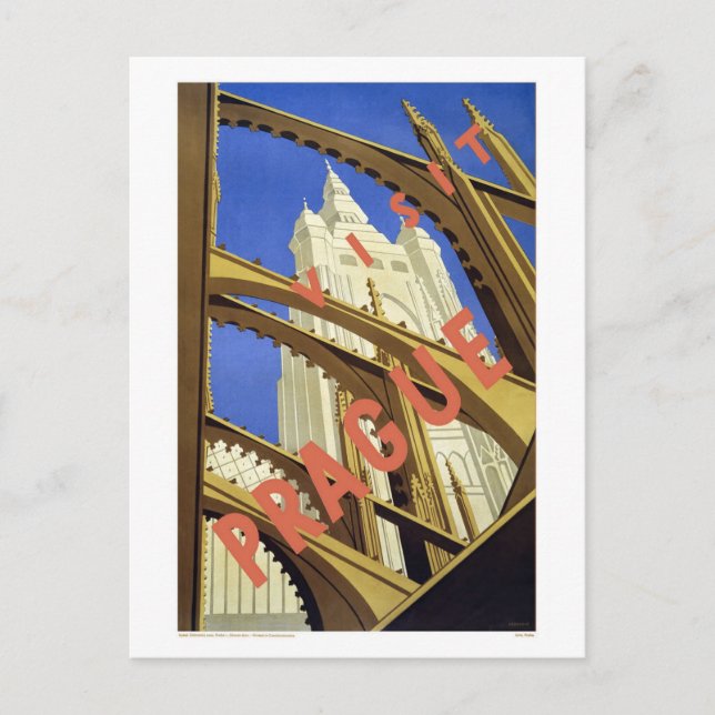 Carte Postale Visitez Prague République tchèque (Devant)