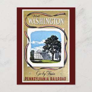 Carte Postale Visitez Washington en train, Pennsylvania RR