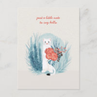 Vison blanc Hermine Floral Fantaisiste Pensée pour