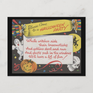 Carte Postale Vitage Éffrayant Halloween 4