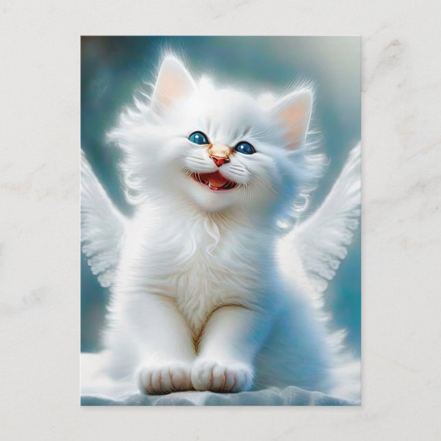 Carte Postale Vitage Kitten Angel (Devant)