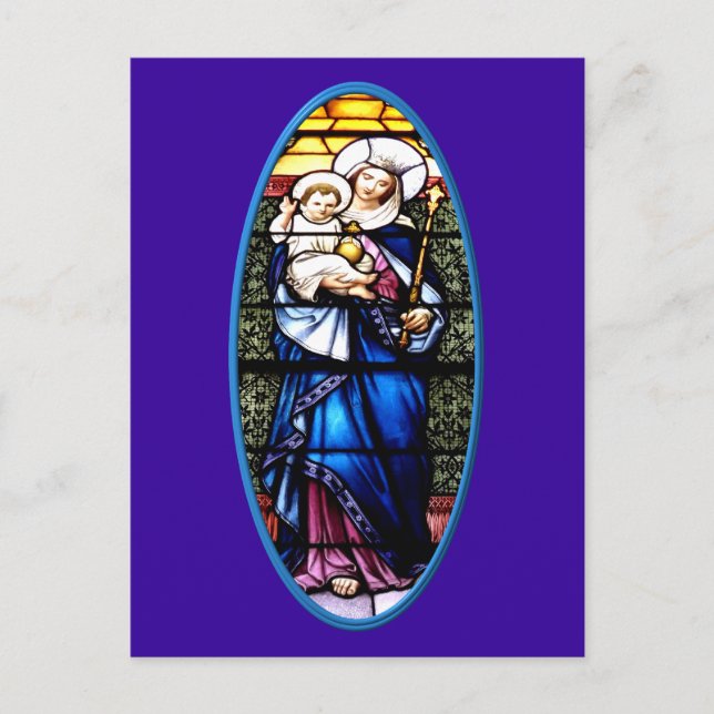 Carte Postale Vitrail de Jésus et Marie (Devant)