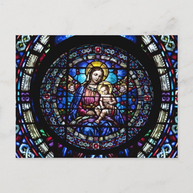 Carte Postale Vitrail de Madonna et Child (Devant)