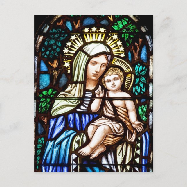 Carte Postale Vitrail de Madonna et Child (Devant)