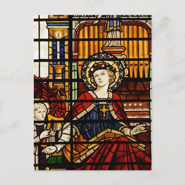 Carte Postale Vitrail de Saint Cecilia (Devant)