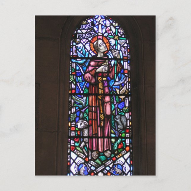 Carte Postale Vitrail de Saint François d'Assise (Devant)