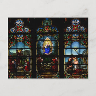 Carte Postale Vitraux Vitrées Vitraux Notre Dame Cathédrale Pari