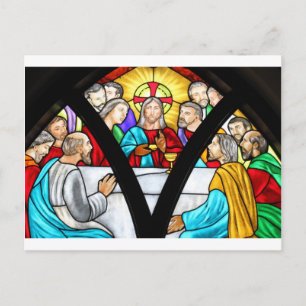 Carte Postale Vitre Dernière de la soupe de Jésus Christ