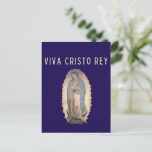 Carte Postale Viva Cristo Rey Notre-Dame de Guadalupe catholique