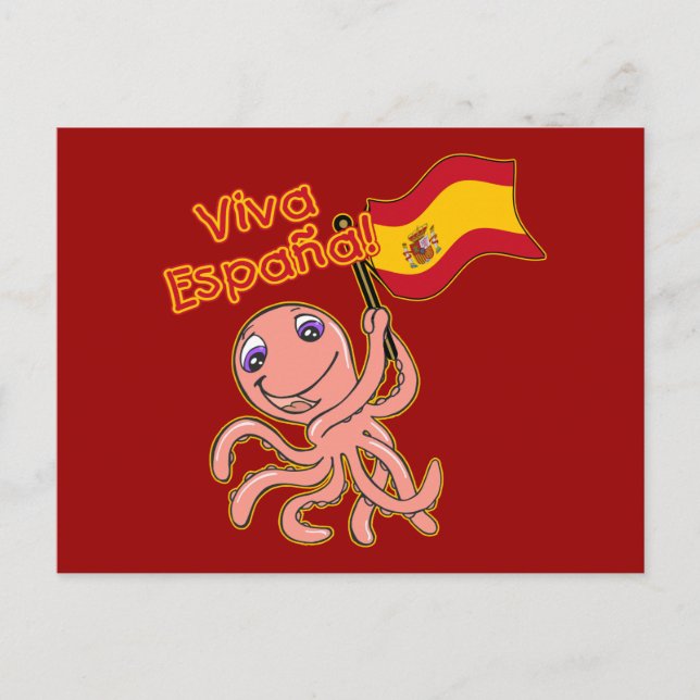Carte Postale Viva Espana avec maillot de football octopus (Devant)