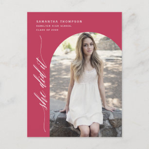 Carte Postale Viva Magenta Elle L'A Fait Graduation Arch Photo P