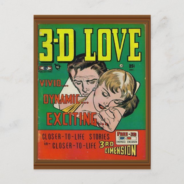 Carte Postale Vivid 3d Love Comic Book Cover Artwork (Devant)