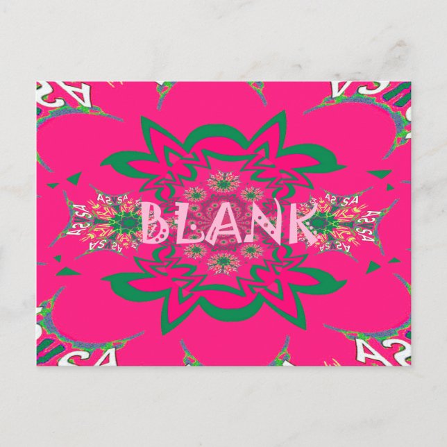 Carte Postale Vivid Vivid Bébé rose floral violet ombrage Monogr (Devant)