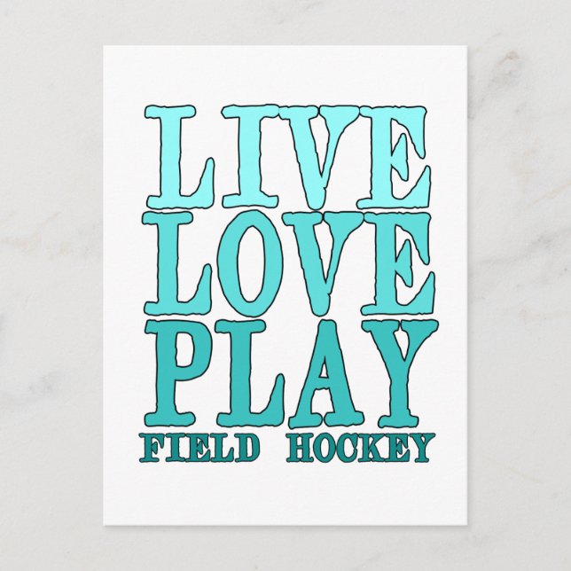 Carte Postale Vivre, Amour, Jouer - Hockey sur gazon (Devant)