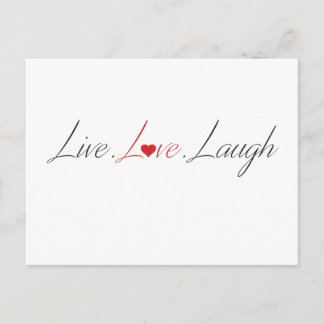 Carte Postale vivre l'amour rire objets