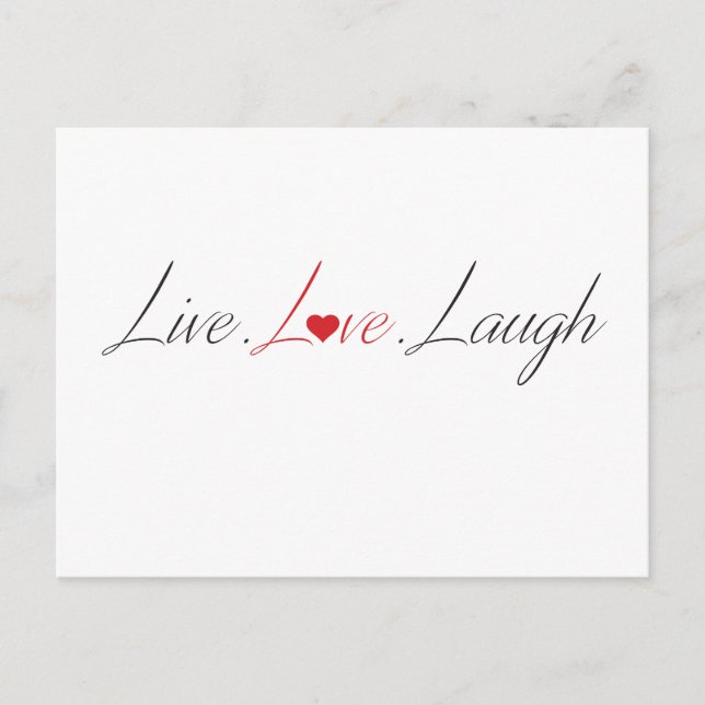 Carte Postale vivre l'amour rire objets (Devant)