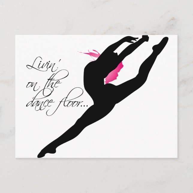 Carte Postale Vivre sur la piste de danse Danse Danseur rose (Devant)