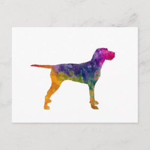 Carte Postale Vizsla À poils durs hongroise en aquarelle