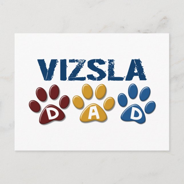 Carte Postale VIZSLA Papa Empreinte de patte 1 (Devant)