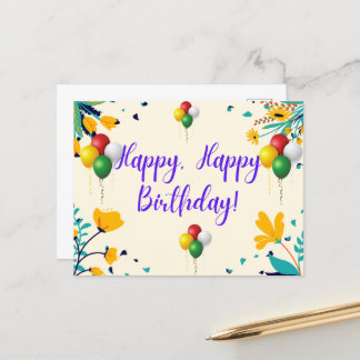 Carte Postale voeu d'anniversaire